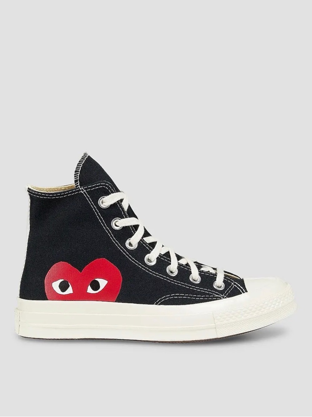 Comme des Garcons PLAY x Converse Black High-Top Sneakers with Red Heart